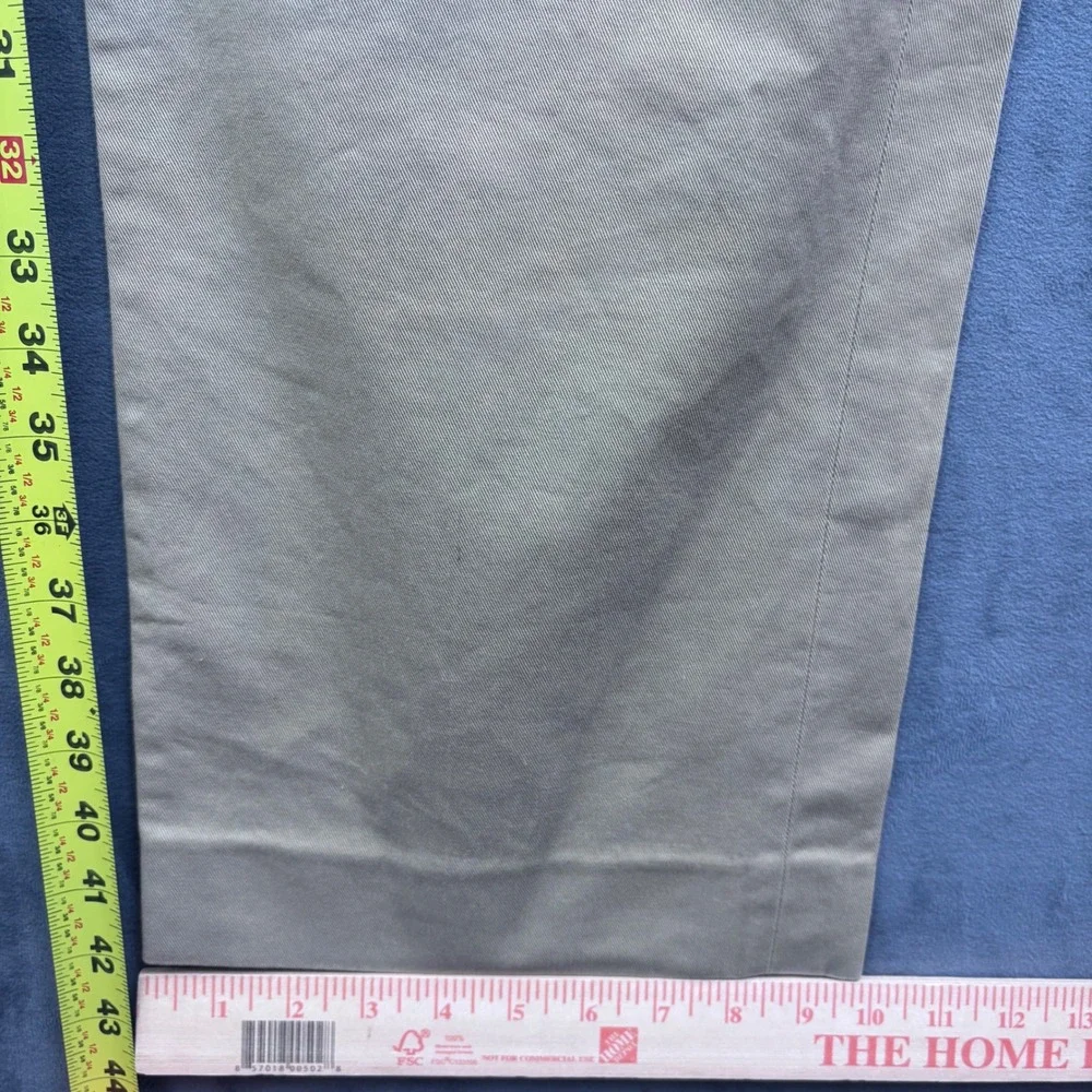 Vtg Khaki Chinos Straight Leg Cotton Twill Paul Stuart Trousers Tan 36x30